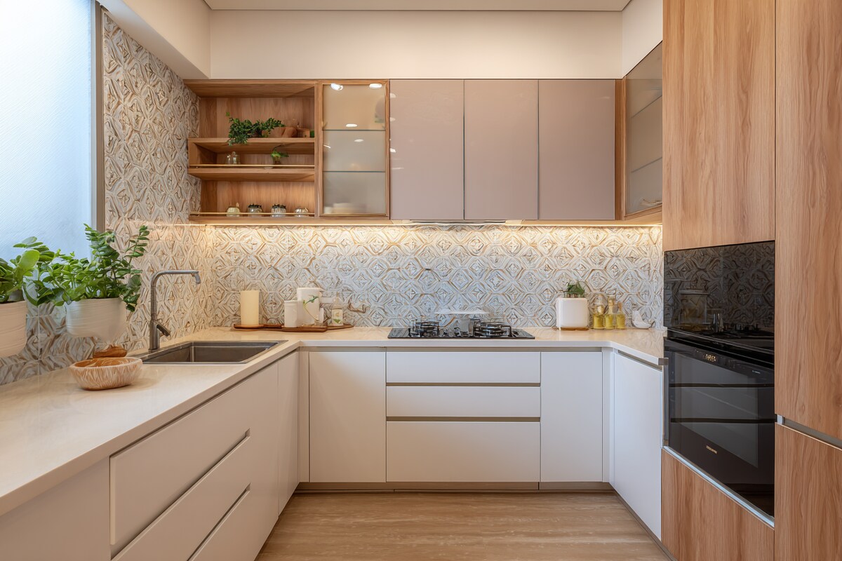 Luxury Chef Modular Kitchen featuring Tall Pantry Storage Rack & Spice Carousels #125
